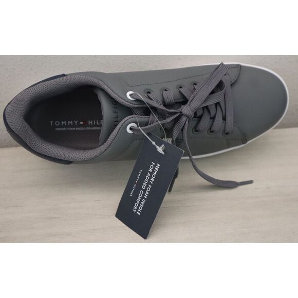 Tommy Hilfiger Men’s Sz 9M Light Gray Lampkin Flag Cup-Sole Low Top Sneakers SIB - Picture 8 of 12